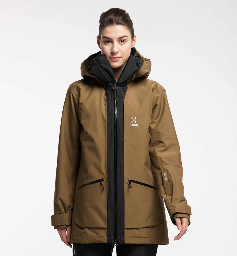 Haglöfs Lumi Parka Brown/Black For Womens EIZAW3672 Australia